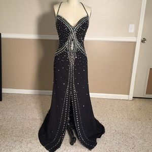 Black and Silver Prom or Pageant Gown sz 6